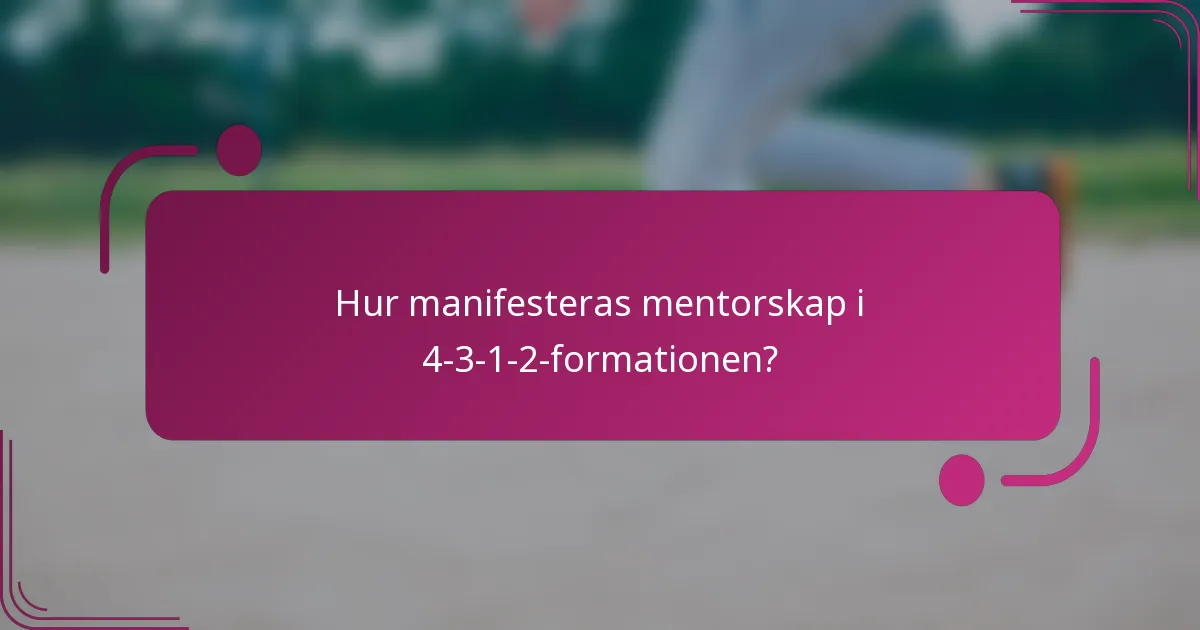 Hur manifesteras mentorskap i 4-3-1-2-formationen?
